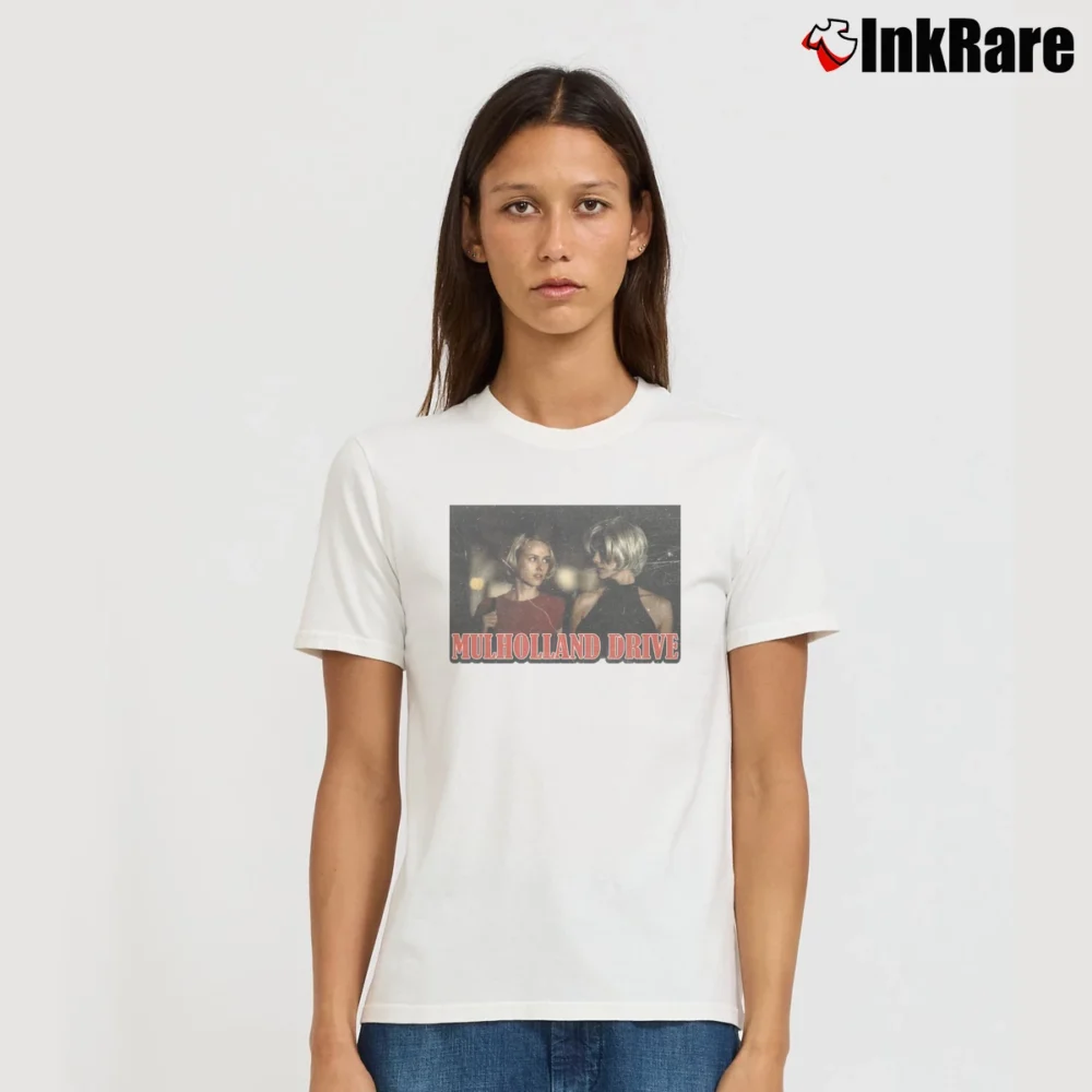Women’s Retro Vintage Mulholland Drive Signature T-Shirt in white | Soft, Flattering Fit