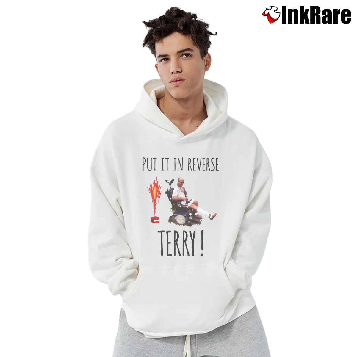 Men’s Reverse Terry Put It In Back It Up Pullover Hoodie in white | Cozy, Durable, Modern Fit