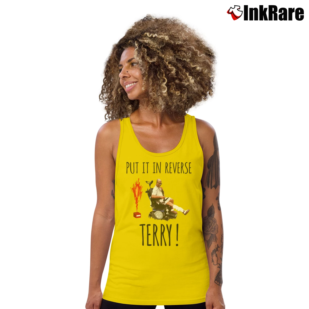 Women’s Reverse Terry Put It In Back It Up Tank Top in yellow | Lightweight, Movement-Friendly