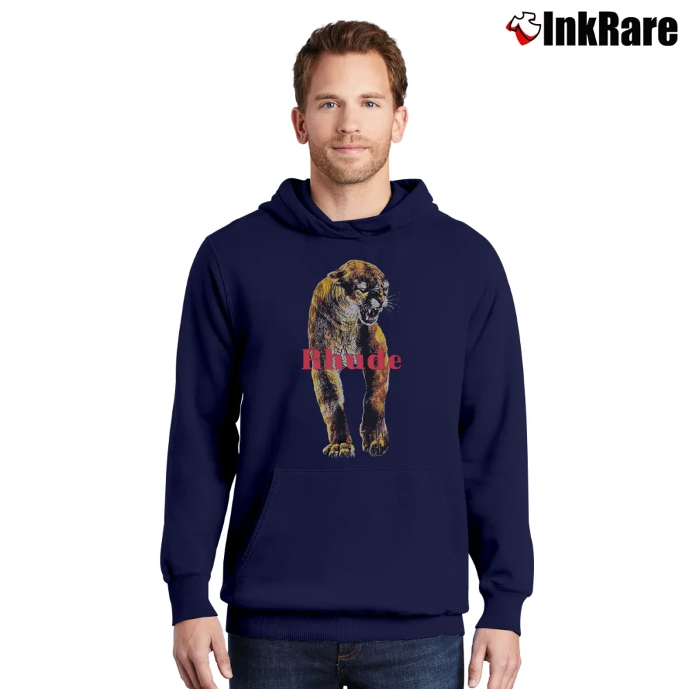 Men’s Rhude Tiger Logo Graphic Pullover Hoodie in navy | Cozy, Durable, Modern Fit