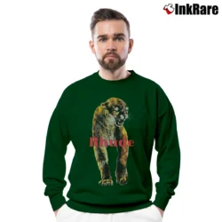 Men’s Rhude Tiger Logo Graphic Crewneck Sweatshirt in forest green | Cozy Fabric, Clean Style