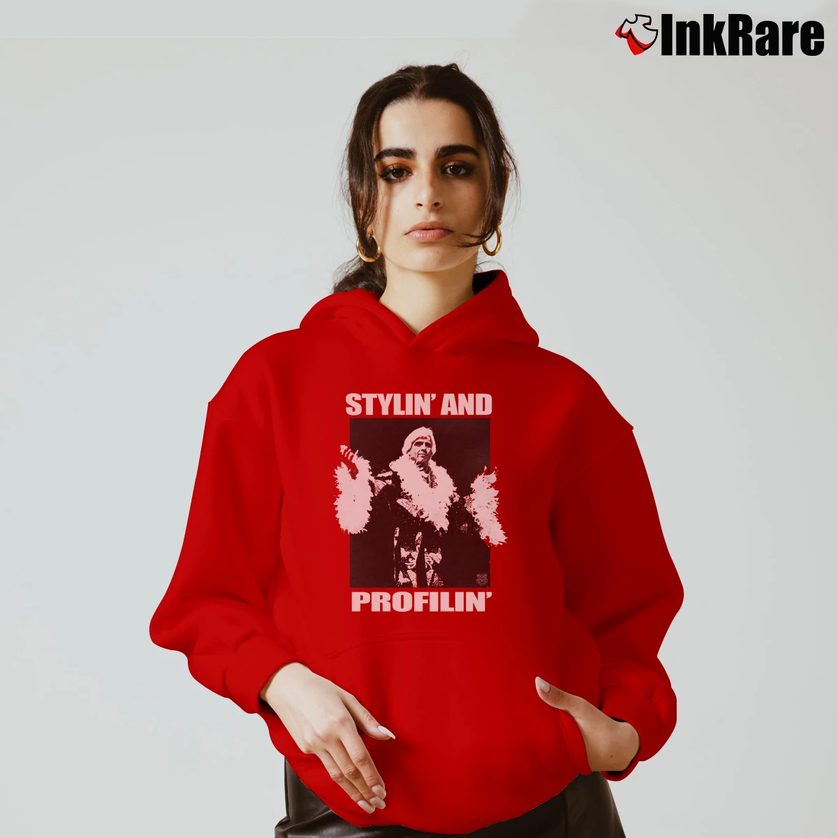 Women’s Ric Flair Stylin And Profilin Cozy Hoodie in red | Warm, Structured, Stylish