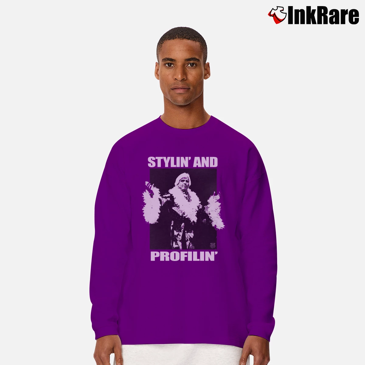 Men’s Ric Flair Stylin And Profilin Long-Sleeve Shirt in purple | Sleek, Lightweight, Year-Round Wear