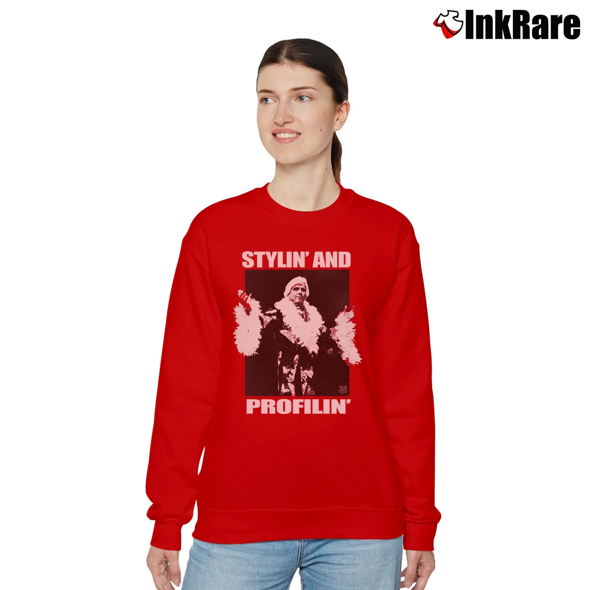 Women’s Ric Flair Stylin And Profilin Relaxed Sweatshirt in red | Soft, Laid-Back Vibe
