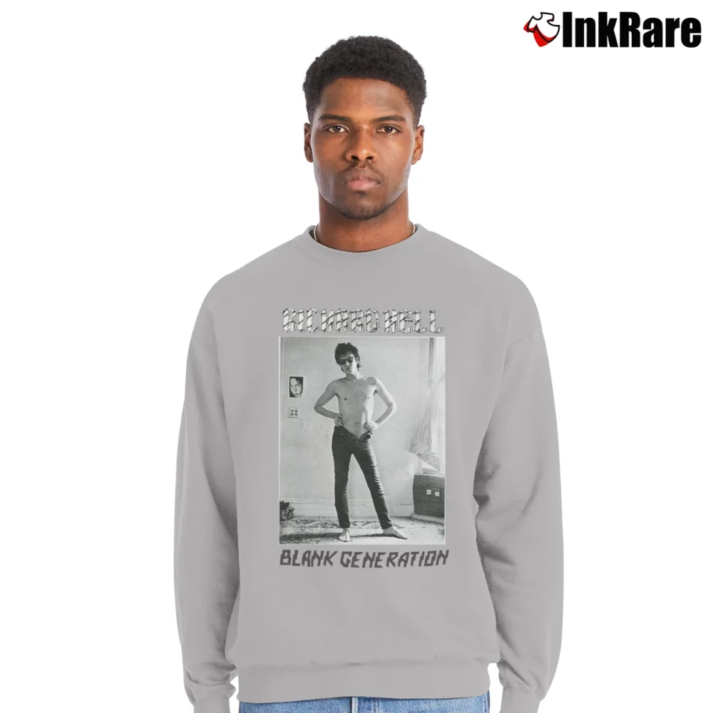 Men’s Richard Hell Blank Generation Crewneck Sweatshirt in sport grey | Cozy Fabric, Clean Style