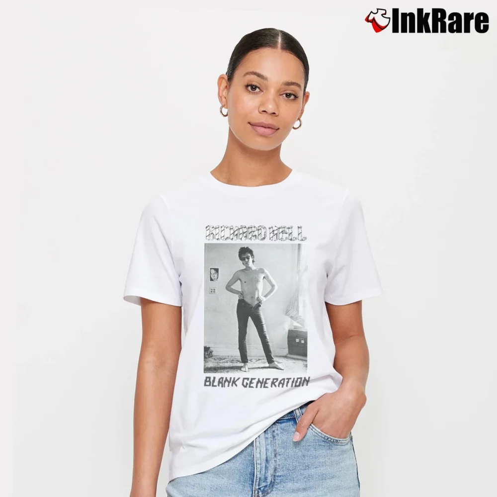 Women’s Richard Hell Blank Generation Signature T-Shirt in white | Soft, Flattering Fit