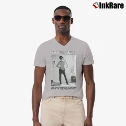 Men’s Richard Hell Blank Generation V-Neck Tee in sport grey | Sharp, Breathable, Everyday Staple