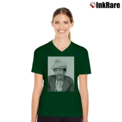 Women’s Richard Pryor Superbad Graphic V-Neck Tee in forest green | Chic Neckline, Soft Texture