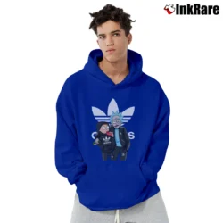 Men’s Rick And Morty Adidas Funny Cotton Graphic Pullover Hoodie in royal blue | Cozy, Durable, Modern Fit