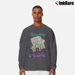 Men’s Rick And Morty Adventure Time Long-Sleeve Shirt in charcoal | Sleek, Lightweight, Year-Round Wear