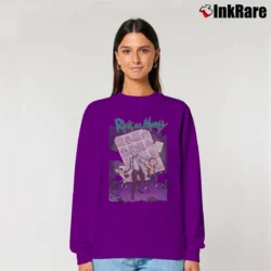 Women’s Rick And Morty Adventure Time Relaxed Sweatshirt in purple | Soft, Laid-Back Vibe