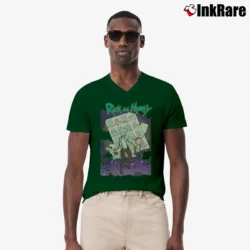 Men’s Rick And Morty Adventure Time V-Neck Tee in forest green | Sharp, Breathable, Everyday Staple