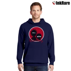 Men’s Rick And Morty Big Red Logo Graphic Pullover Hoodie in navy | Cozy, Durable, Modern Fit