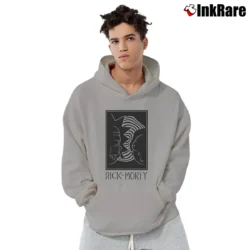 Men’s Rick And Morty Black White Faces Cartoon Classic Pullover Hoodie in sport grey | Cozy, Durable, Modern Fit