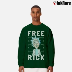 Men’s Rick And Morty Free Rick Funny Graphic Long-Sleeve Shirt in forest green | Sleek, Lightweight, Year-Round Wear