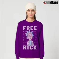 Women’s Rick And Morty Free Rick Funny Graphic Long-Sleeve Top in purple | Sleek, Versatile, All-Season