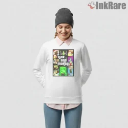Rick And Morty Gta Style Cartoon Panel Mashup Shirt on graphic shirt for women graphic tee
