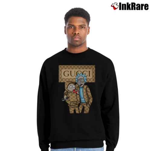 Rick And Morty Gucci Style Graphic Men’s Crewneck Sweatshirt in black – Soft & Durable Men’s Rick And Morty Gucci Style Graphic Crewneck Sweatshirt in black | Cozy Fabric, Clean Style