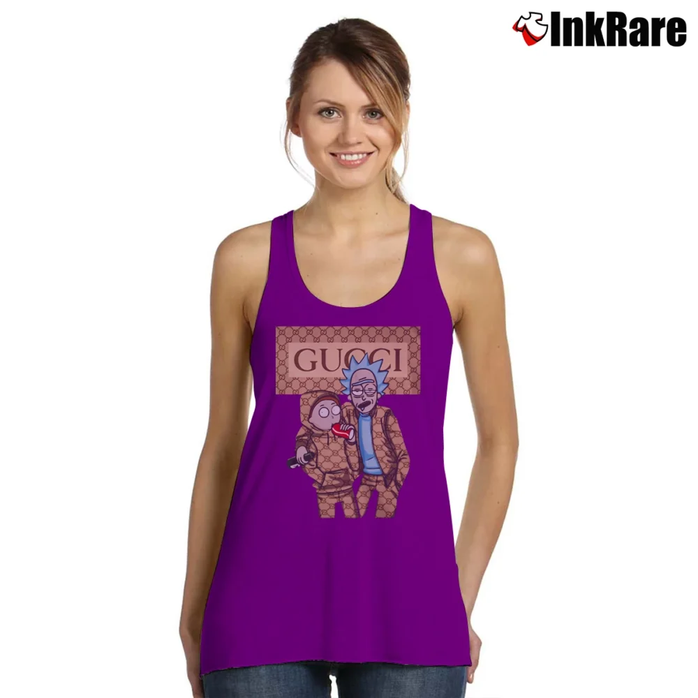 Women’s Rick And Morty Gucci Style Graphic Tank Top in purple | Lightweight, Movement-Friendly
