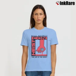 Women’s Rick And Morty Heist Con Convention Parody Signature T-Shirt in light blue | Soft, Flattering Fit