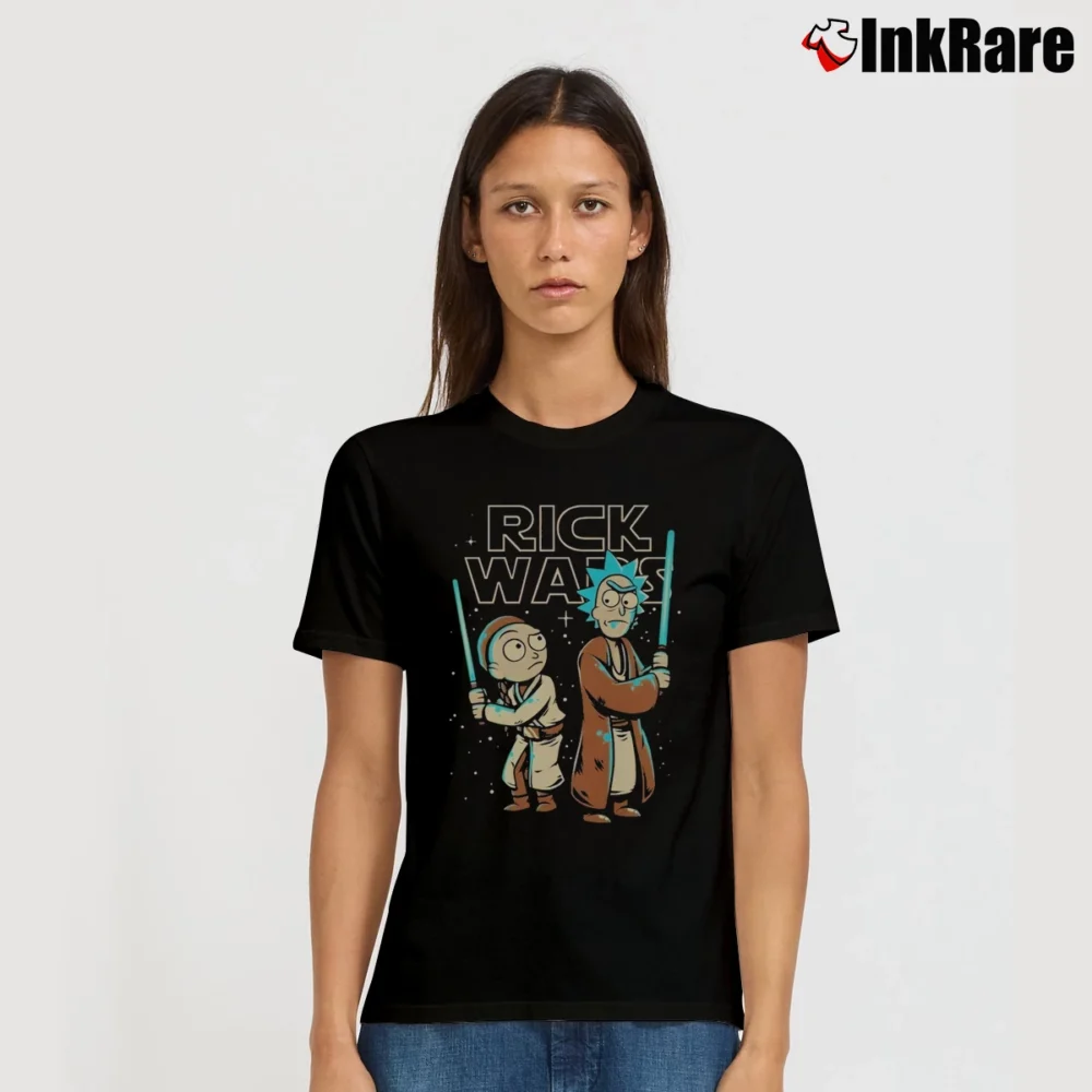 Women’s Rick And Morty Jedi Mashup Star Wars Funny Signature T-Shirt in black | Soft, Flattering Fit