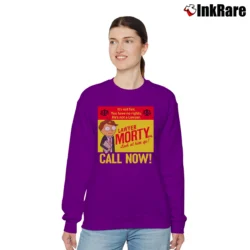 Women’s Rick And Morty Lawyer Morty Funny Cartoon Relaxed Sweatshirt in purple | Soft, Laid-Back Vibe