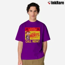Men’s Rick And Morty Lawyer Morty Funny Cartoon Classic T-Shirt in purple | Soft, Breathable Everyday Wear