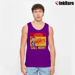 Men’s Rick And Morty Lawyer Morty Funny Cartoon Tank Top in purple | Breathable, Active-Friendly Design