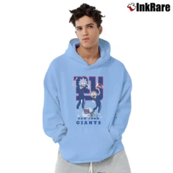 Men’s Rick And Morty New York Giants Happy Winner Pullover Hoodie in light blue | Cozy, Durable, Modern Fit