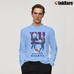 Men’s Rick And Morty New York Giants Happy Winner Long-Sleeve Shirt in light blue | Sleek, Lightweight, Year-Round Wear