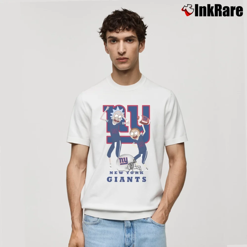 Men’s Rick And Morty New York Giants Happy Winner Classic T-Shirt in white | Soft, Breathable Everyday Wear