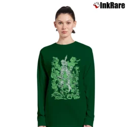 Women’s Rick And Morty Parasite Exterminators Long-Sleeve Top in forest green | Sleek, Versatile, All-Season