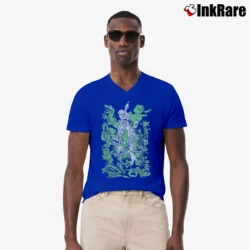 Men’s Rick And Morty Parasite Exterminators V-Neck Tee in royal blue | Sharp, Breathable, Everyday Staple