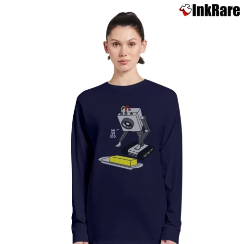 Rick And Morty Pass The Butter Funny Quote Women’s Long-Sleeve Top in navy – Effortless Layer Women’s Rick And Morty Pass The Butter Funny Quote Long-Sleeve Top in navy | Sleek, Versatile, All-Season