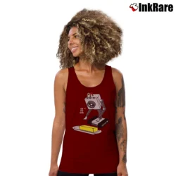 Women’s Rick And Morty Pass The Butter Funny Quote Tank Top in maroon | Lightweight, Movement-Friendly