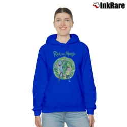 Women’s Rick And Morty Portal Adventure Graphic Cozy Hoodie in royal blue | Warm, Structured, Stylish