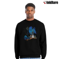 Men’s Rick And Morty Star Wars Rick Wars Parody Crewneck Sweatshirt in black | Cozy Fabric, Clean Style