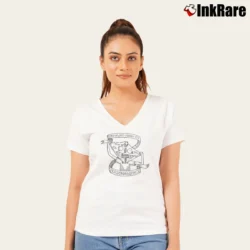 Women’s Rick And Morty Stay Away From My Personal Space V-Neck Tee in white | Chic Neckline, Soft Texture