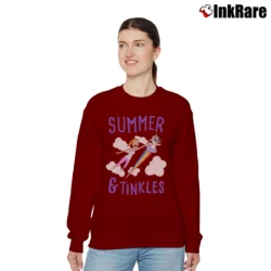 Women’s Rick And Morty Summer Tinkles Cute Character Relaxed Sweatshirt in maroon | Soft, Laid-Back Vibe