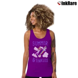 Women’s Rick And Morty Summer Tinkles Cute Character Tank Top in purple | Lightweight, Movement-Friendly