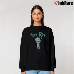 Women’s Rick And Morty Tiny Rick Relaxed Sweatshirt in black | Soft, Laid-Back Vibe