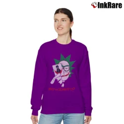 Women’s Rick And Morty Why So Schwifty Funny Relaxed Sweatshirt in purple | Soft, Laid-Back Vibe
