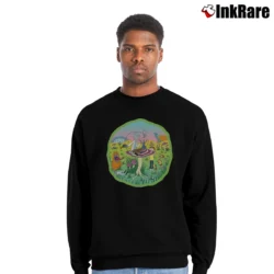 Men’s Rick And Morty Wonderland Crewneck Sweatshirt in black | Cozy Fabric, Clean Style