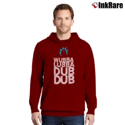 Men’s Rick And Morty Wubba Lubba Dub Dub Rick Sanchez Pullover Hoodie in maroon | Cozy, Durable, Modern Fit