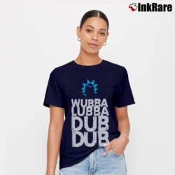 Women’s Rick And Morty Wubba Lubba Dub Dub Rick Sanchez Signature T-Shirt in navy | Soft, Flattering Fit