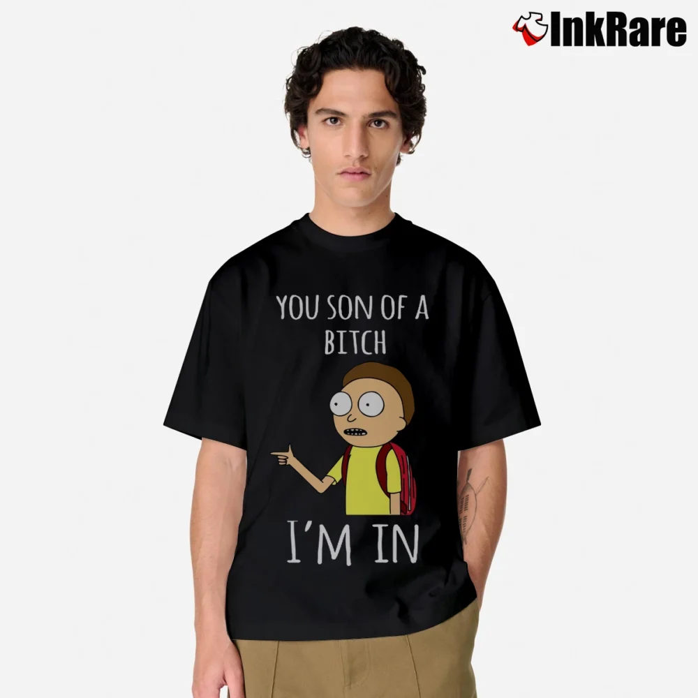Men’s Rick And Morty You Son Of A Btch I'm In Cartoon Mashup Classic T-Shirt in black | Soft, Breathable Everyday Wear
