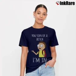 Women’s Rick And Morty You Son Of A Btch I'm In Cartoon Mashup Signature T-Shirt in navy | Soft, Flattering Fit