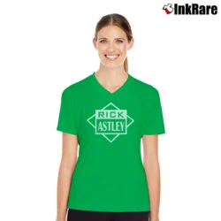 Women’s Rick Astley V-Neck Tee in irish green | Chic Neckline, Soft Texture