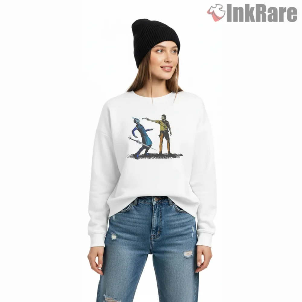 Rick Grimes Vs Night King Crossover Action Shirt on graphic shirt for women graphic tee
