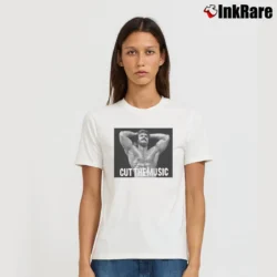 Women’s rick rude cut the music for Classic Wrestling Fans Signature T-Shirt in white | Soft, Flattering Fit